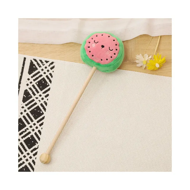 (Watermelon) Plush Animal Cute Back Hammer Stick With Short Plush Fabric Bear Design