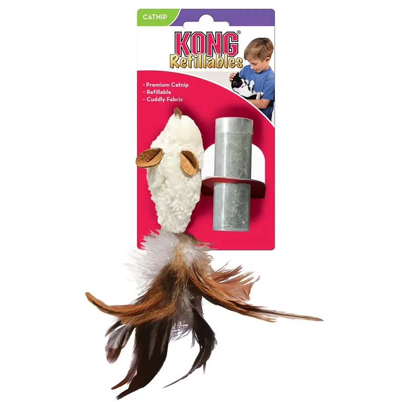 Kong Feather Mouse With Catnip - 1 Toy