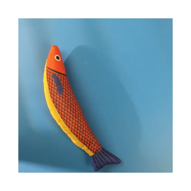 Orange ( Knife Fish, 10Cm-20Cm) Cat Toy Squeaky Mouse - Realistic Fur & Motion 5G