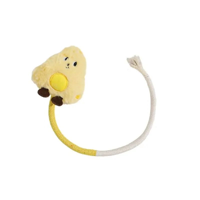 (Cheese) Cotton Rope Plush Cat Toy For Dental Care And Interactive Entertainment Gift