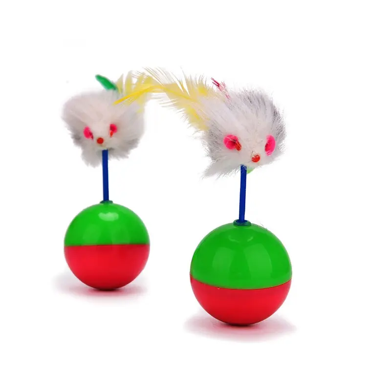 Toys Exciting Cats Balls Colorful Feather Mouse Material Plush Design