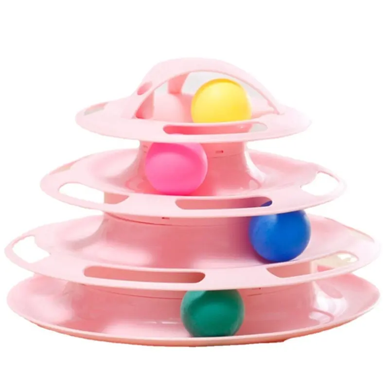 New Greenzech (Pink) Cat Tracks Cat Toxical E*Ercise Puzzle Toy Pink