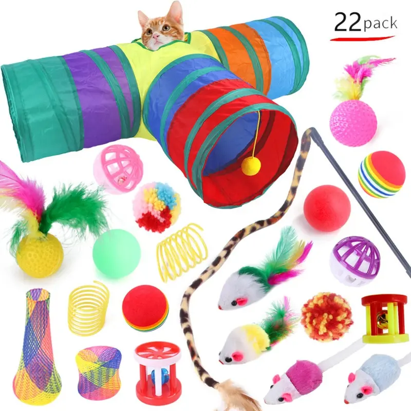 Flemye (22Pcs(16)) Dualpet Kitten Toys Variety Cat Toy Combination Set Cat Toy
