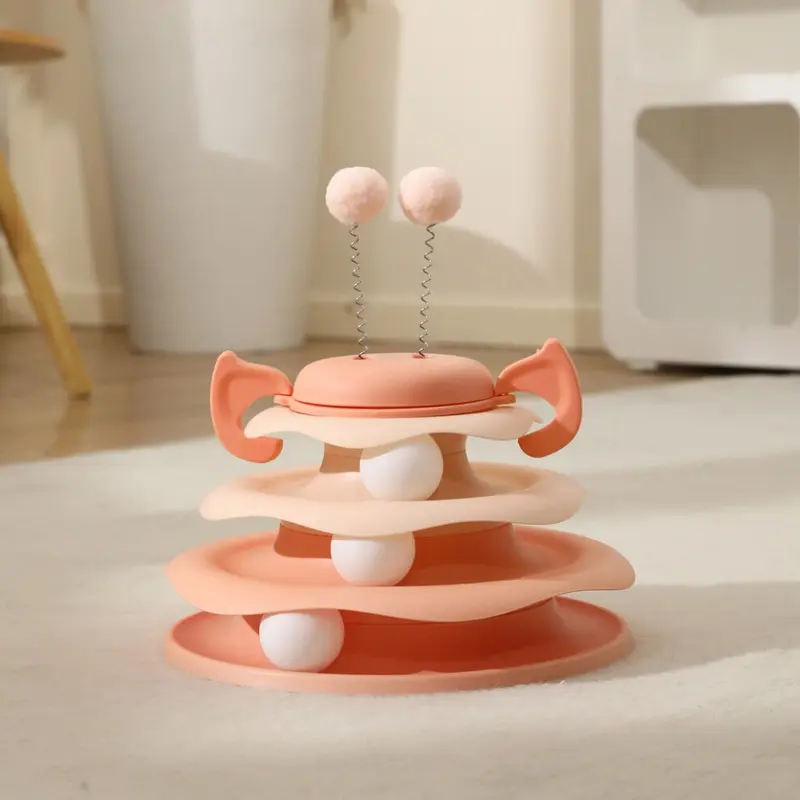 (StyleT) Toy Cat Interactive Bundle With Play Discs And Wobbler Cats Stimulating For