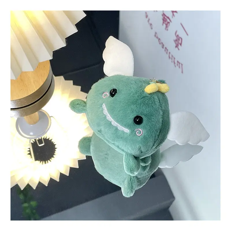 (Dinosaur) Adorable Short Plush Animal Toy Wagging Tail Husky Soft Cuddly Pet Gift