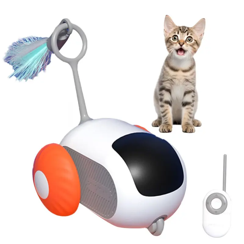 Orange (Orange) Smart Cat Toy Car - Remote Control, Dual Mode, Usb Charging