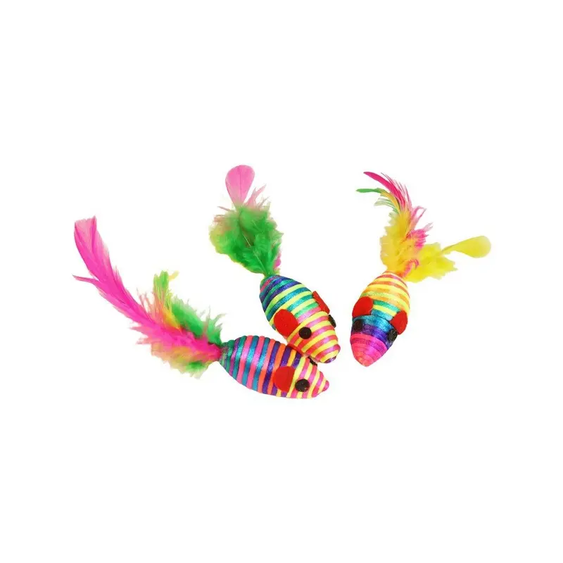 (Seven-Color Feather Mouse, 10Cm-20Cm) Cat Toy Squeaky Mouse - Realistic Fur & Motion 5G