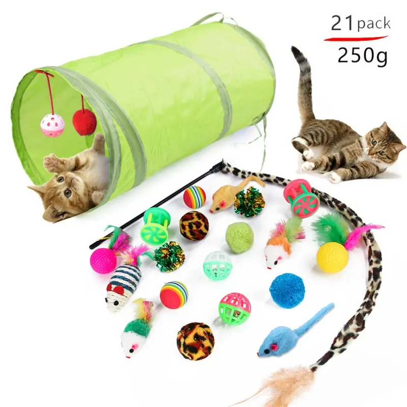 Flemye (21Pcs) Dualpet Kitten Toys Variety Cat Toy Combination Set Cat Toy