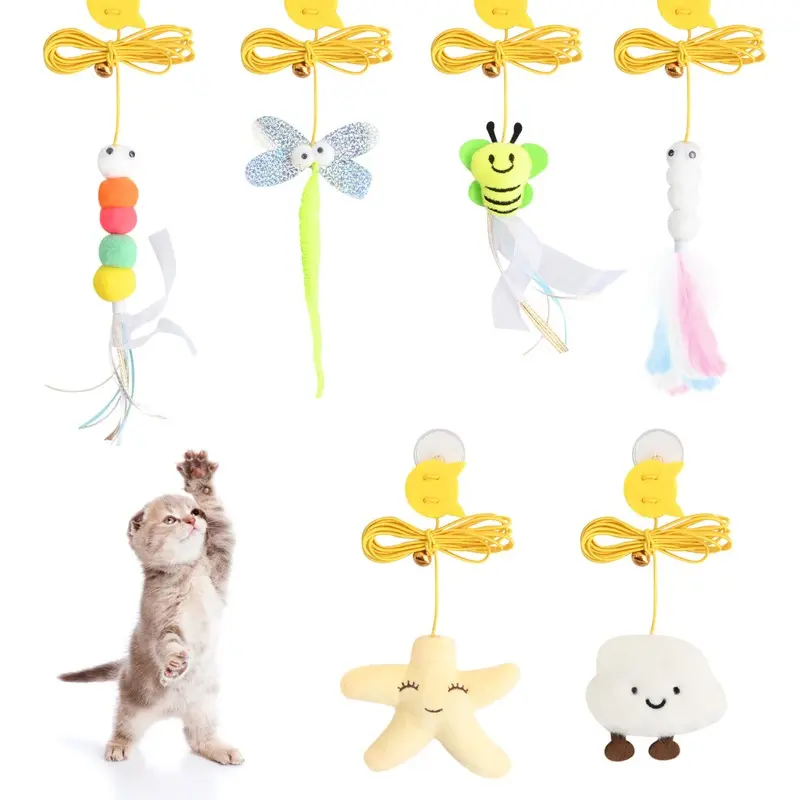 Nivofu Interactive Cat Toy, Pcs Cat Teaser Interactive Toy, Hanging Cat Toy Size 6