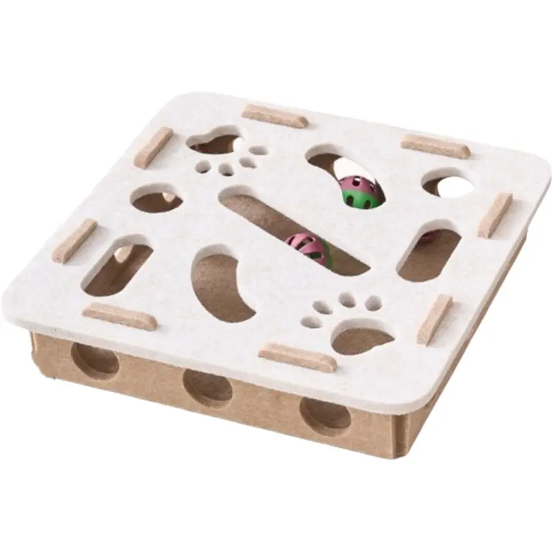 Markenlos White Cat Puzzle Toy Felt Puzzle Box Cat Exercise Toy C