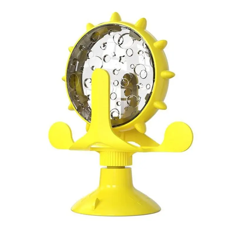 New (Yellow) Interactive Cat Toy: Money-Making Wheel Food Dispenser Ball Yellow