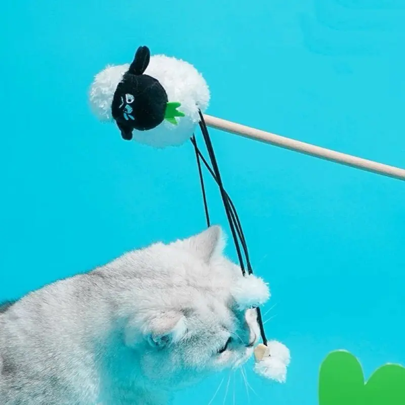 Zeze White Sheep Cat Wand | Colour: Small