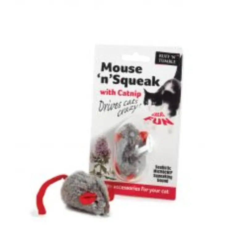 Sharples Pet Ruff N Tumble Mouse N Squeak Catnip Toy - One Size