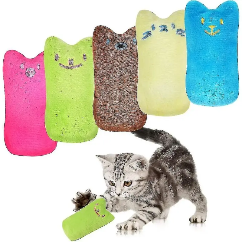 (As Show, One ) 5Pcs Catnip Plush Toy, Catnip Toy Valerian Pad Cat Size 5