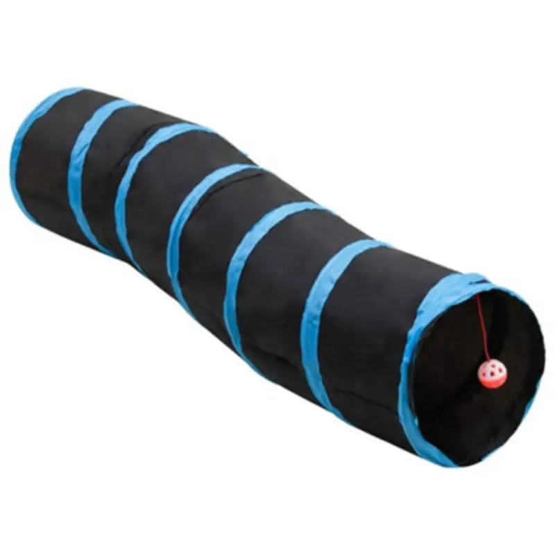 Berkfield S-Shaped Cat Tunnel And 122 Cm Polyester Black/Blue