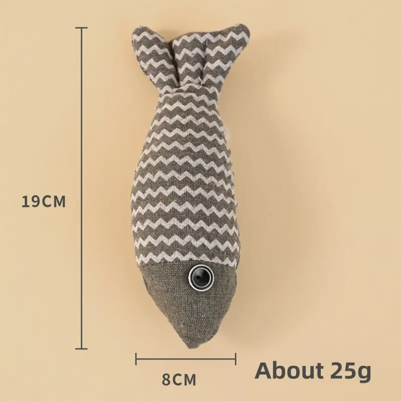 Gray (Gray) Pet Simulated Cat Fish Toys With Bring Catnip For Play Dental And Health