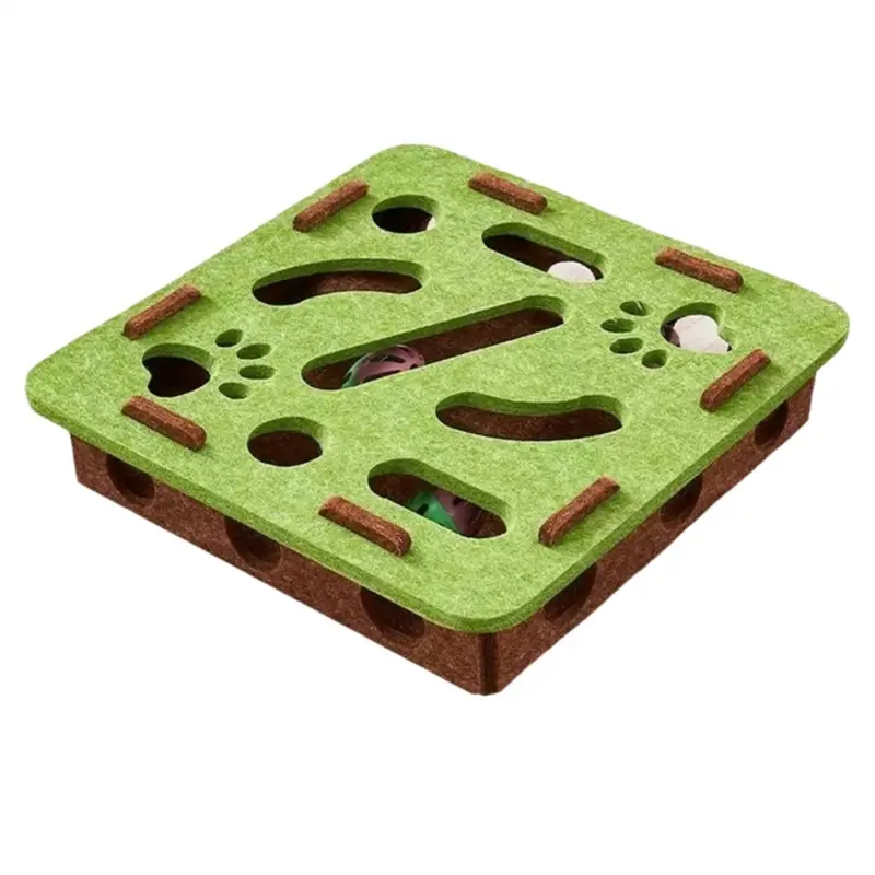 Markenlos Green Cat Puzzle Toy Felt Puzzle Box Cat Exercise Toy B