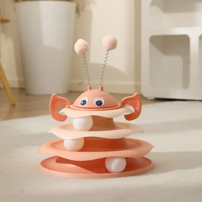 (StyleD) Cat Toy Puzzle Kit With Fourstory Bee Pig Playboard For Home Play Exercise