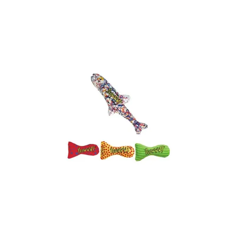 New Yeowww Very Strong Organic Catnip Cat Toys (1X Pollock 3X Stinkies) Size 1