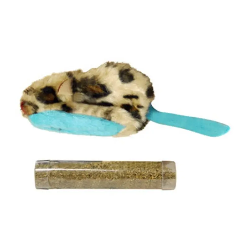 B&Q Pet Brands Play And Fill Faux Fur Catnip Mouse - Asrtd Orted Colours (One Size)