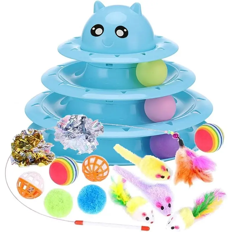 Speedy Panther 14 Pack Interactive Cat Toys for 14 Count (Pack of 1), Blue