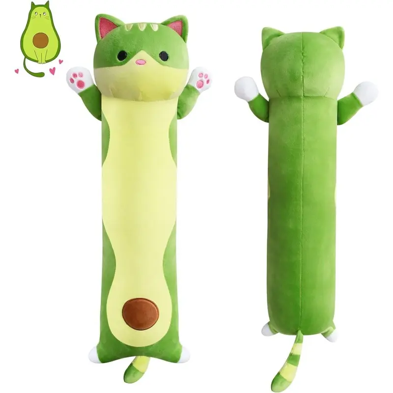 Black (60Cm, Avocado Cat) Long Cat Plush Body Toy, 50 Cm Cute Long Cat Plush Toy 60Cm