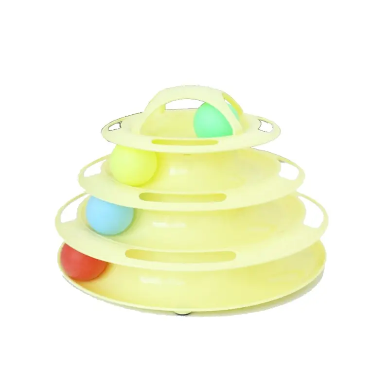 Hod Pets Yellow (Yellow) Interactive Cat Turntable Track Ball Training Pet Toy