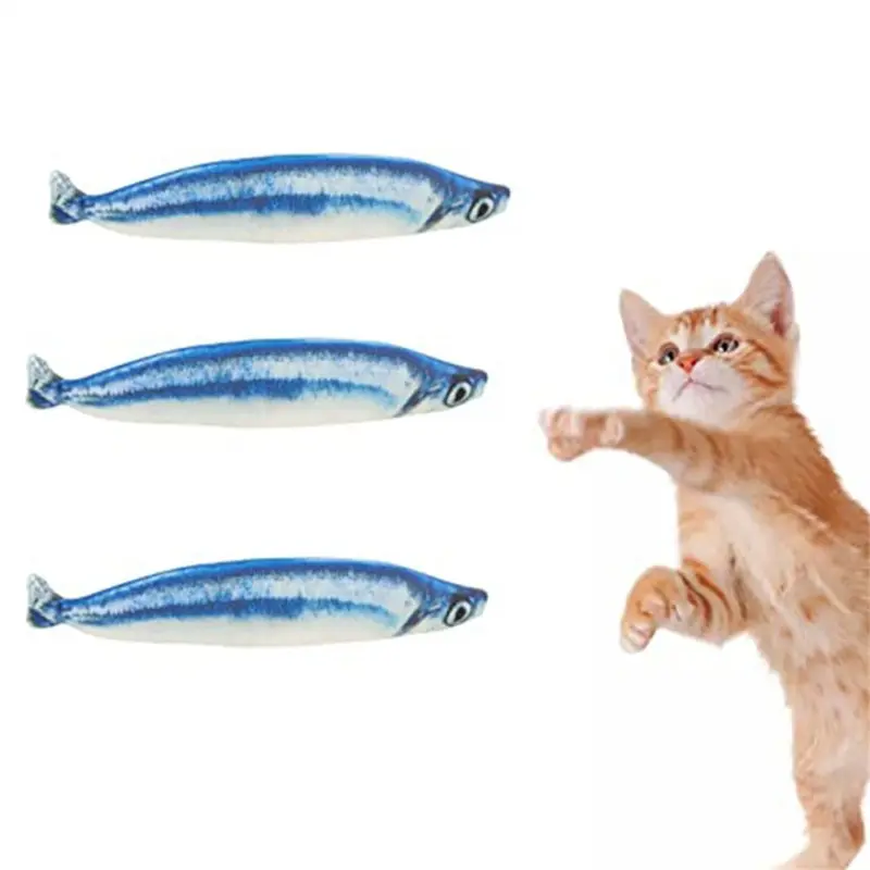 Jojomino Pack Cat Toys Saury Fish,Cat Chew Toy Catnip For Indoor Cats Size 3