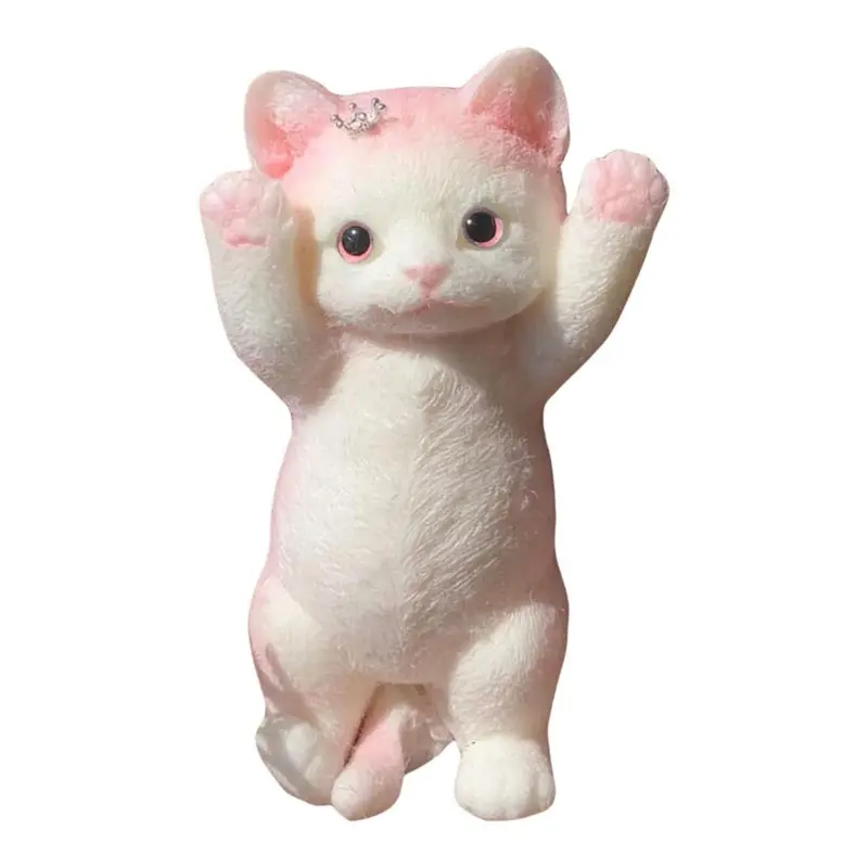 Pink (A) Crown Plush Cat: Soft Anxiety Relief Pet Toy