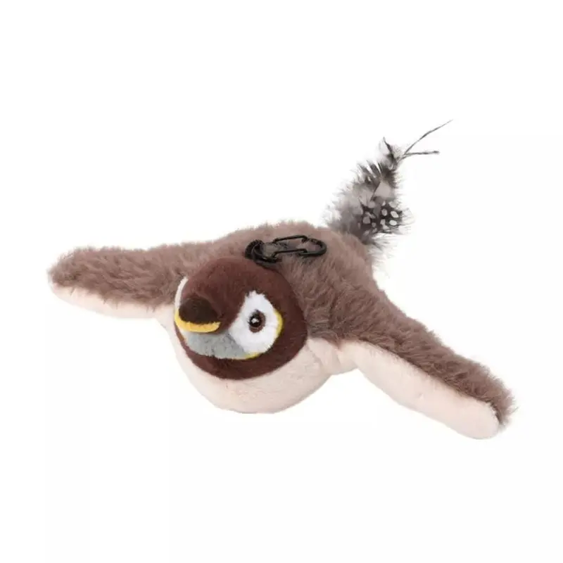 (Sparrow) Usb Flapping Bird Sparrow Cat Toy Hangable Pet Simulation Sparrow Toy Size 3