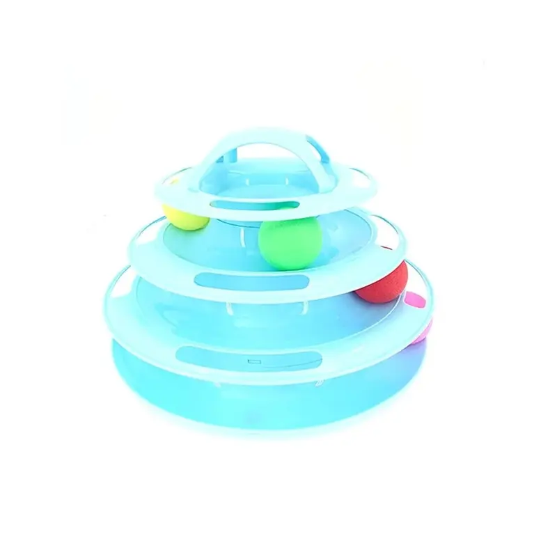 Hod Pets Blue (Blue) Interactive Cat Turntable Track Ball Training Pet Toy