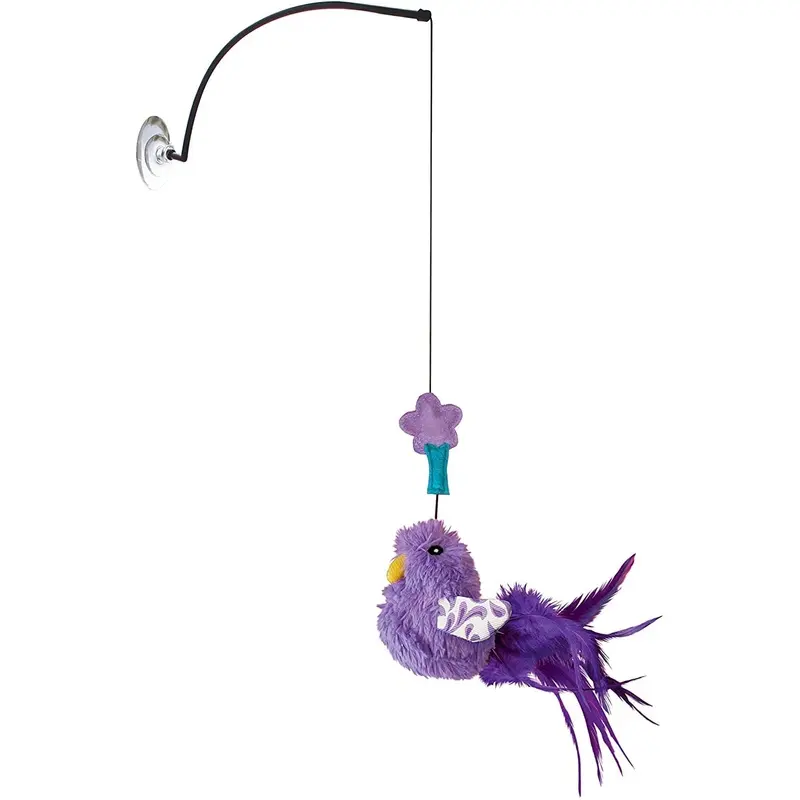 KONG - Connects Window Teaser - Colorful Bird for Enticing Cat Play (Assorted Colours)