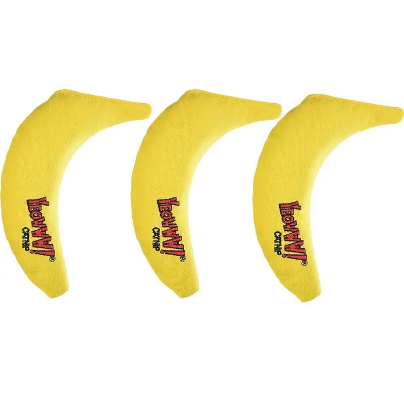 Yellow Wekity 100% Organic Catnip Toy, Banana Pack Size 3