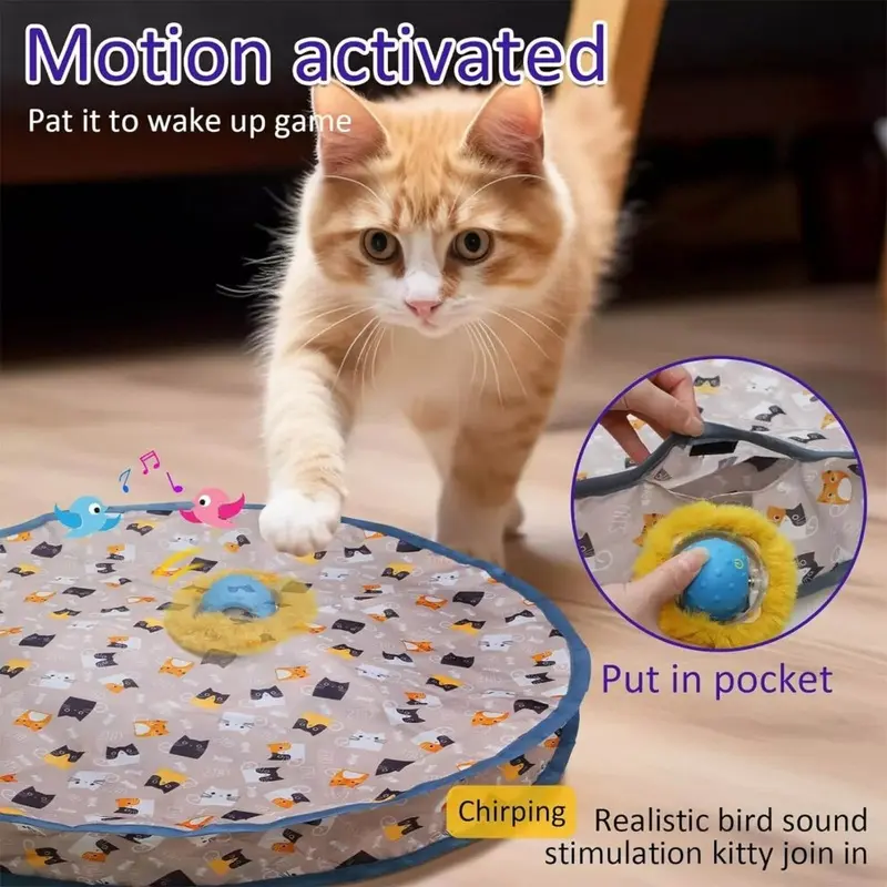 Interactive Cat Toy Set with Motion Sensor & Ball