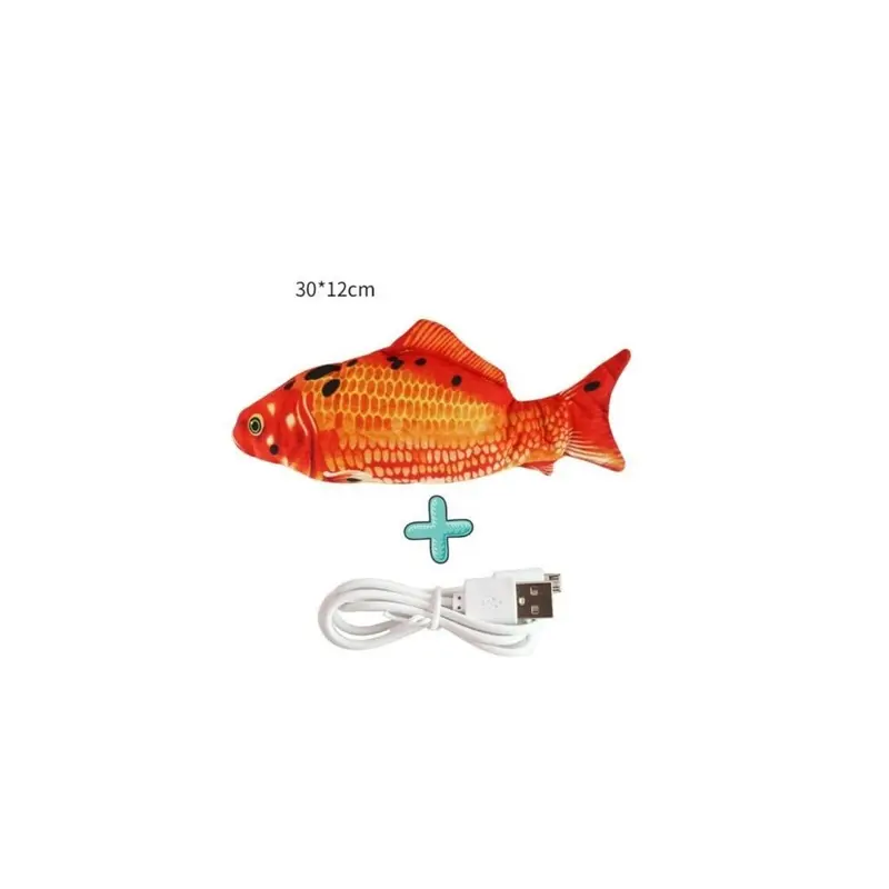 Zihanjiau Red ( Carp) Electric Fish Wagging Moving Interactive Pet Toy Size 1