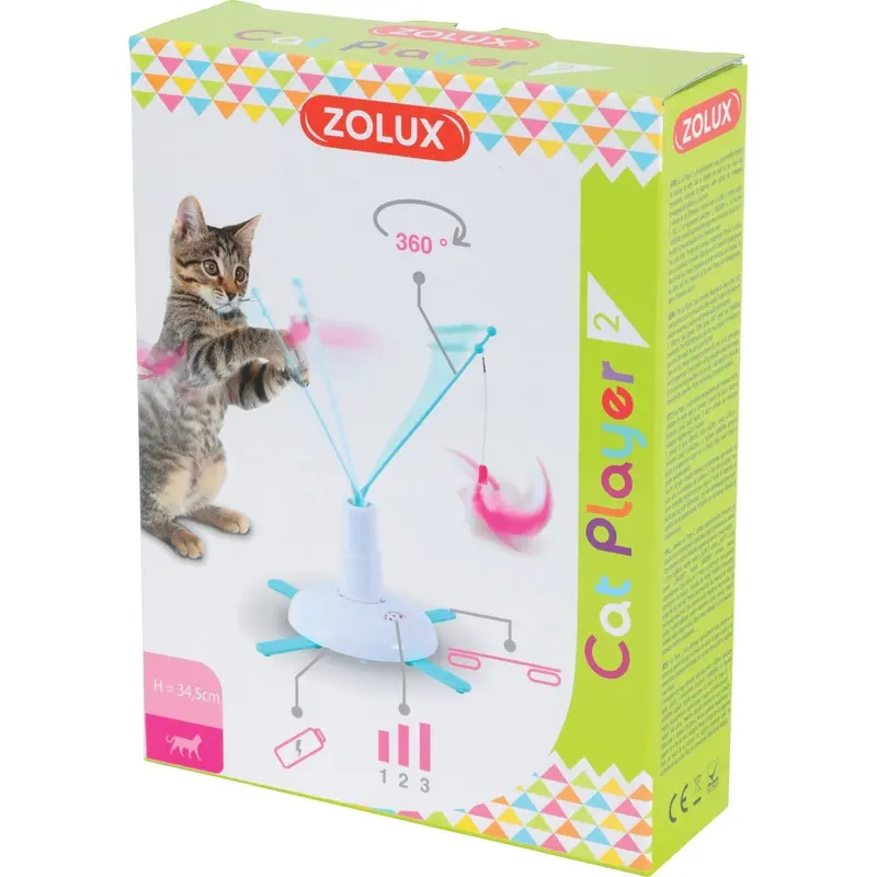 Zolux Bleu Interactive Electronic Toy With Wand For Cats Size 3