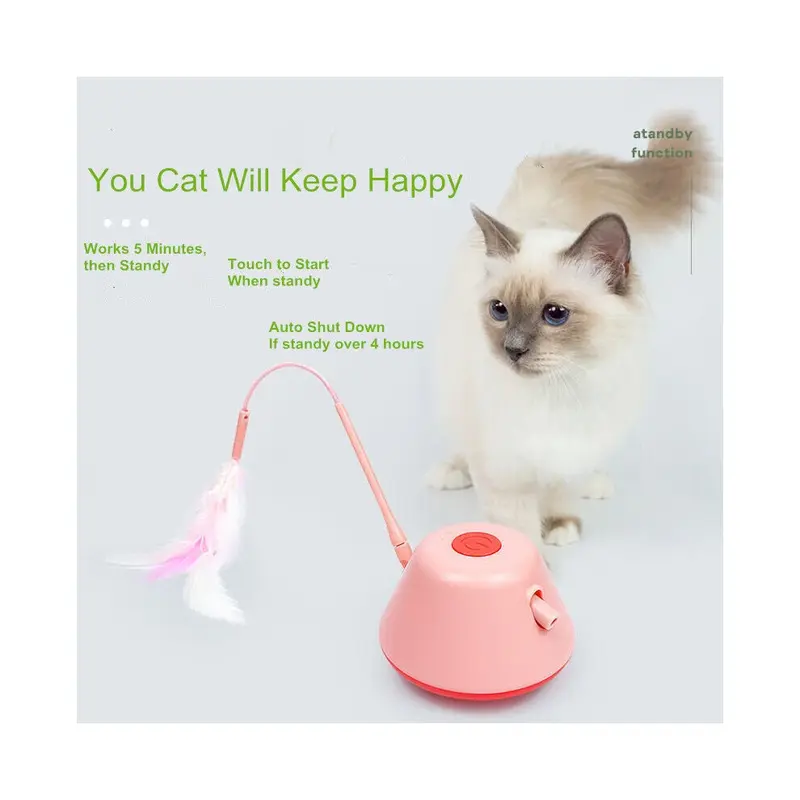 Etruston Light Automated Cat Toy With And Feathers