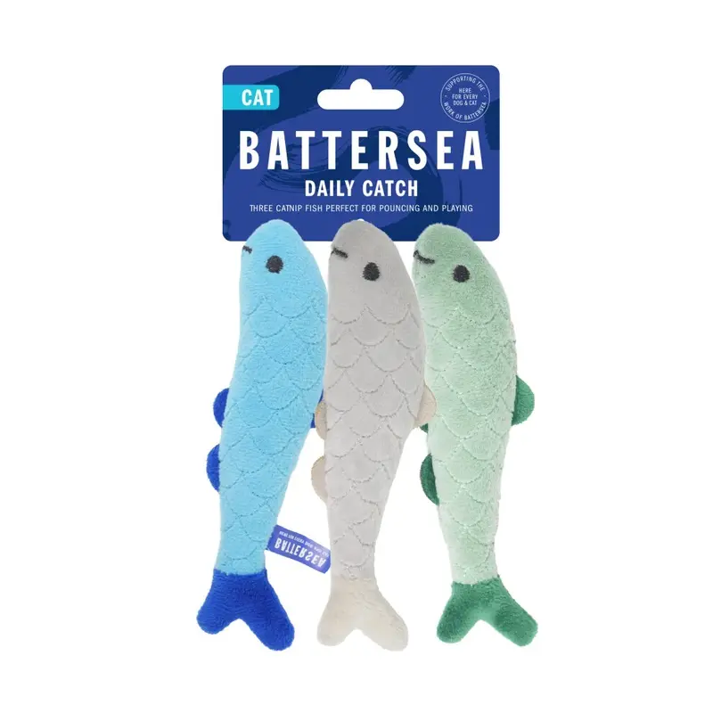 New Rosewood Battersea Daily Catch, Catnip Toy For Cats & Kittens, Grey/Blue/Green 6901