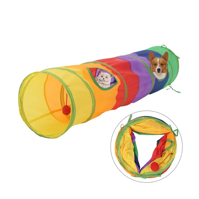 Cat Tunnel Toy Rabbit Pop Up Tube CollapsiblePuppy Kitten Play Toy UK