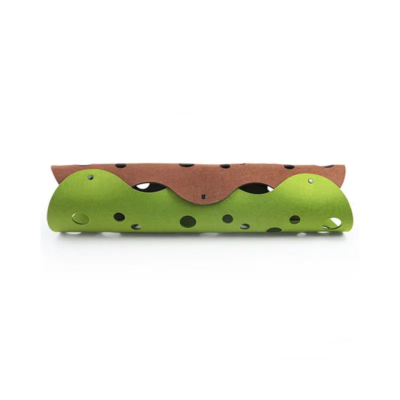 Hod Pets Green/Dark/Brown ( Brown) Collapsible Felt Cat Tunnel Nest Interactive Toys