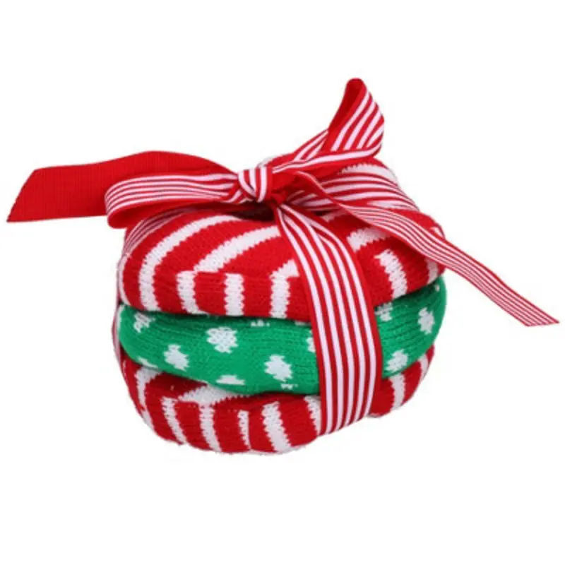 Ab Tools Cat Gift Christmas Festive Plush Kitty Toy Three Doughnuts Toy With Catnip