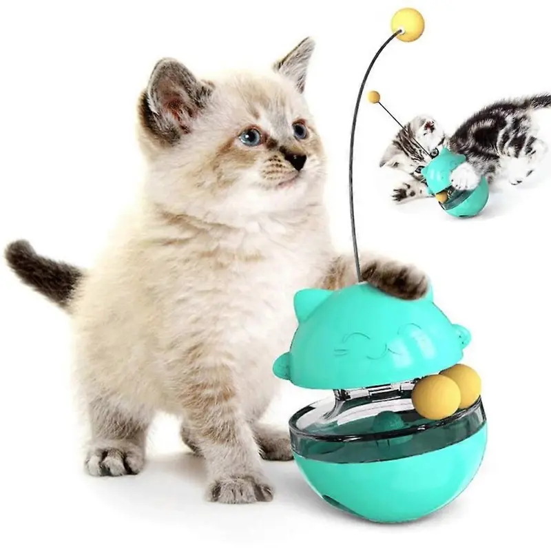 Kikidex (As Show, One Size) Cat Food Dispenser Treat Toys, Tumbler Style Iq Training Toy