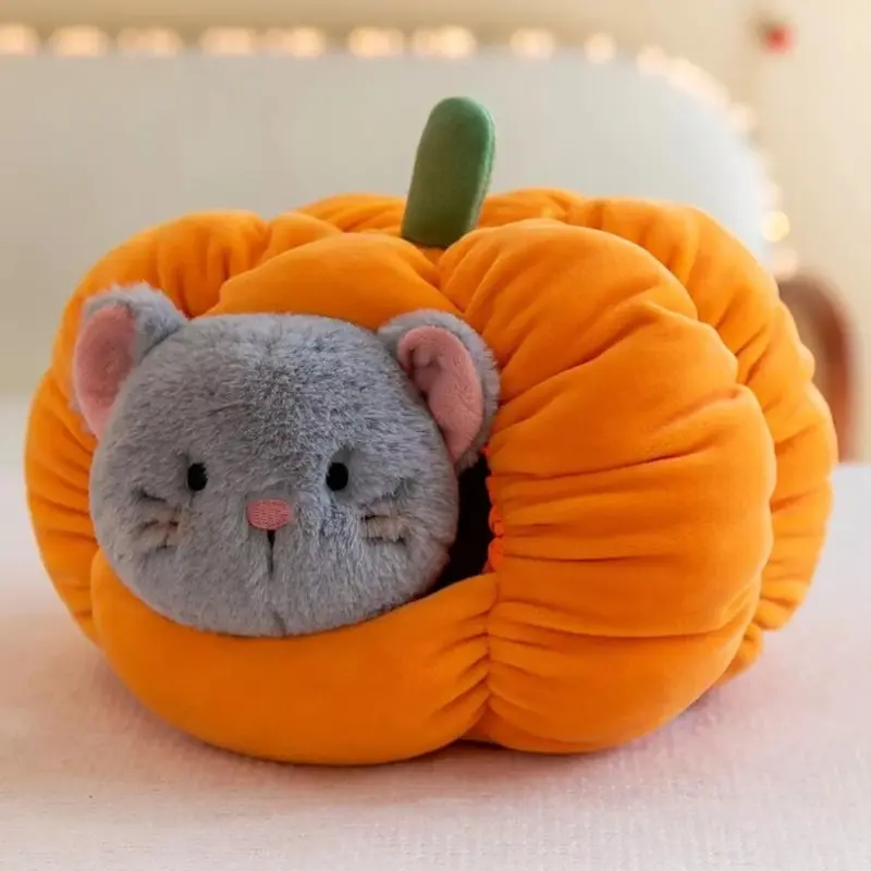 (cat) Stuffed Animal Cat Nest Plush Toy Cat Nest Pumpkin Kennel Doll Home Decor