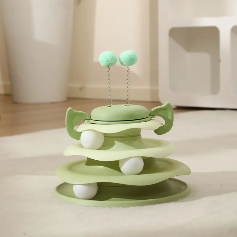 (StyleE) Cat Toy Puzzle Kit With Fourstory Bee Pig Playboard For Play Exercise Home