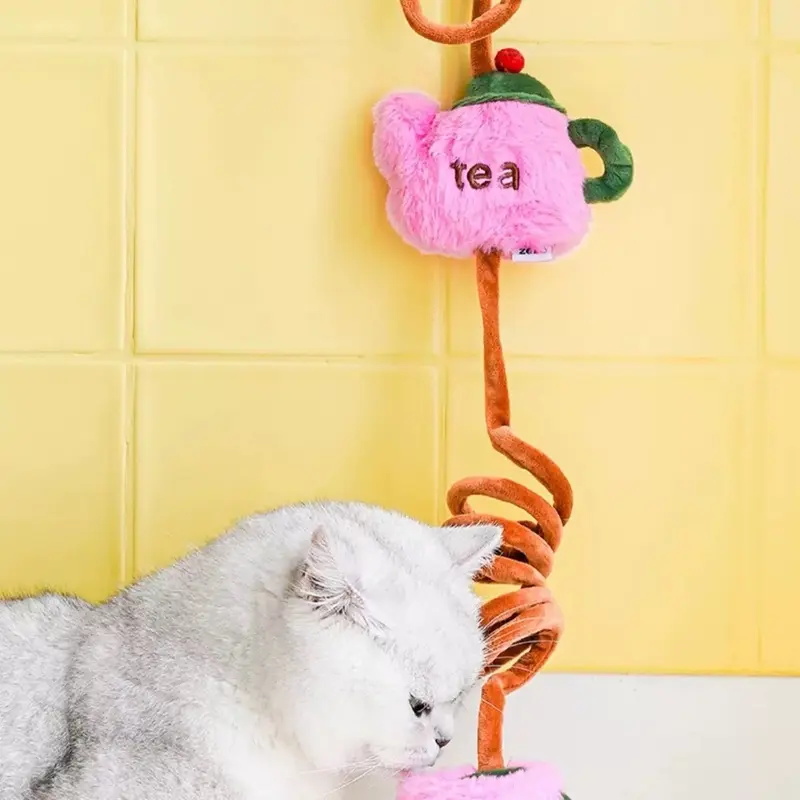 Zeze Pink Funny Teapot String Cat Toy | Colour: