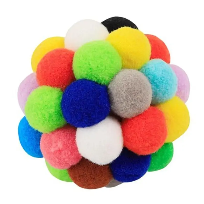 Attractive Cats Ball Toy Perfect Gifts Polyester Bell Portable Pet Plush Ball