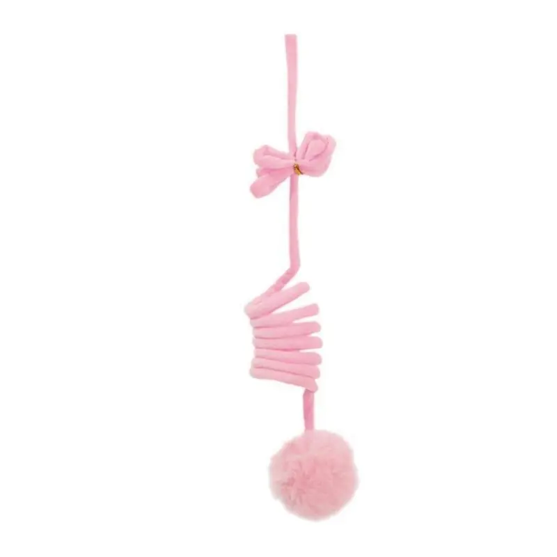 Pink (, 100*8Cm) Funny Kitten Hanging Interactive Toy Pet Cat Spring Ball Toy