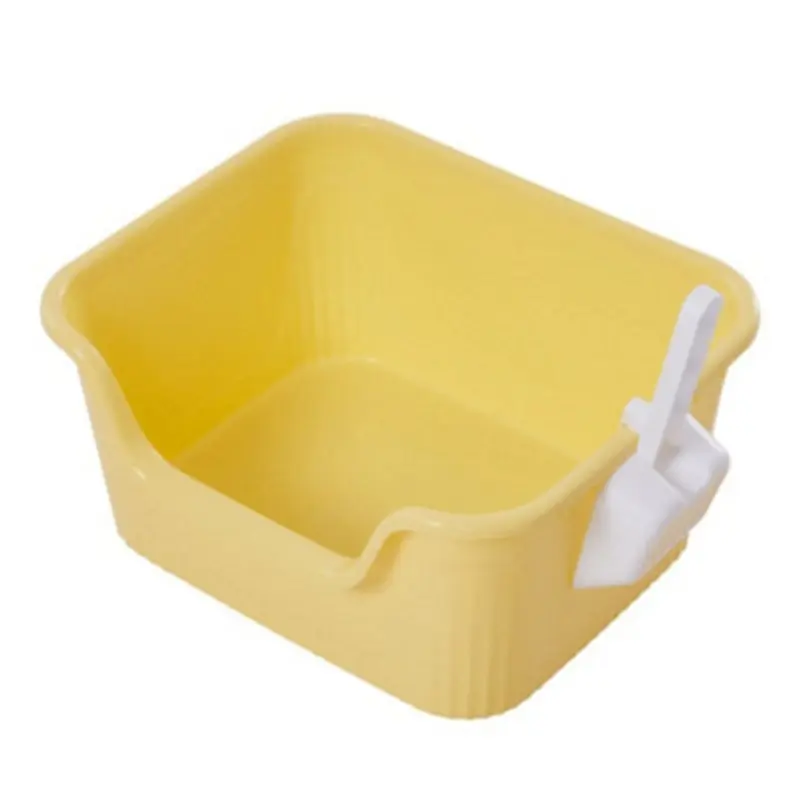 Darphe Open Top Cat Litter Box With Scoop 45Cm(W) X 38Cm(D) X 22Cm(H), Yellow