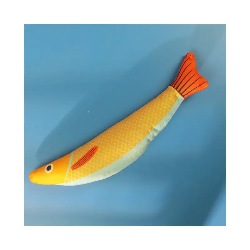 Yellow ( Knife Fish, 10Cm-20Cm) Cat Toy Squeaky Mouse - Realistic Fur & Motion 5G