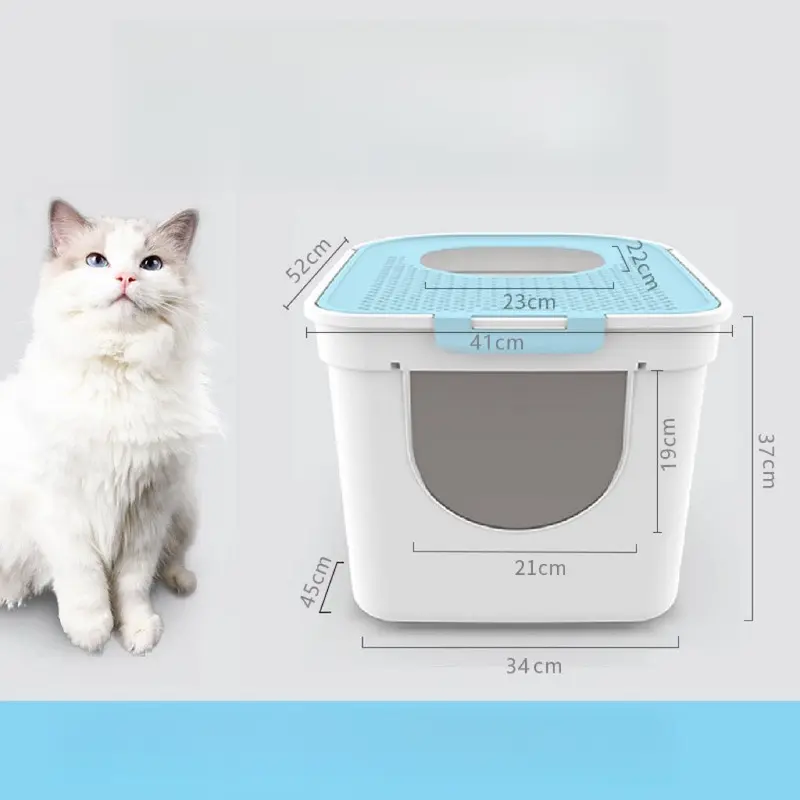 Pets Villa Blue Open Top Cat Litter Tray | Colour: